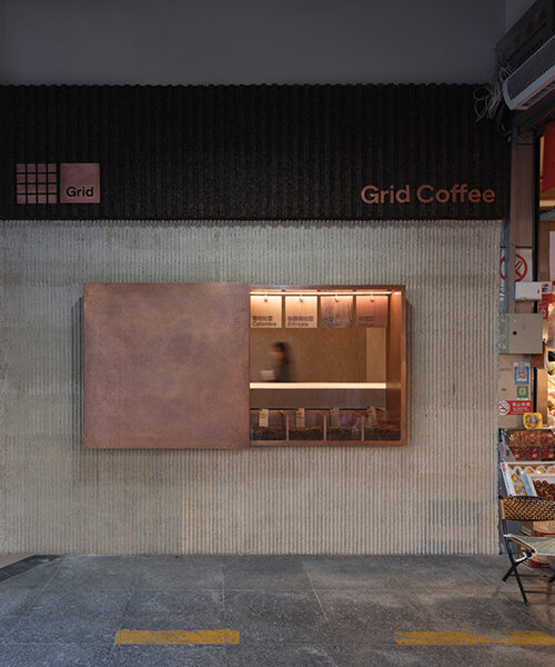 tiny café by B.L.U.E. architecture studio pops out amidst traditional marketplace in beijing