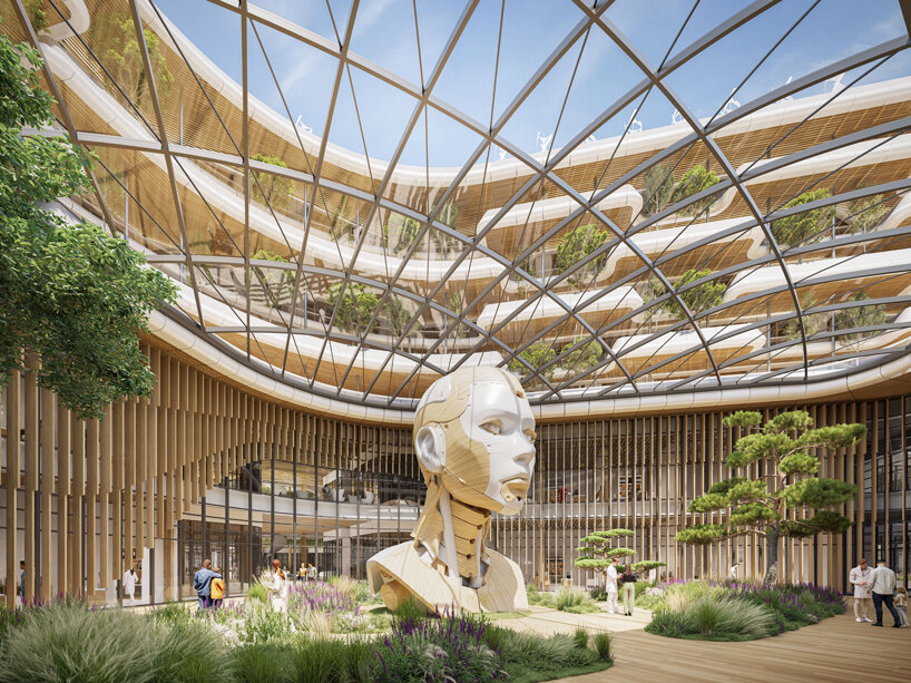 Vincent Callebaut's Hospiwood is a biophilic hospital campus located in Belgium