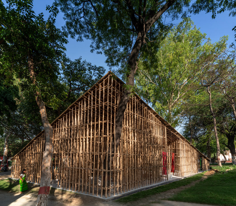 short film guides us through permeable bamboo pavilion celebrating indian craftmanship