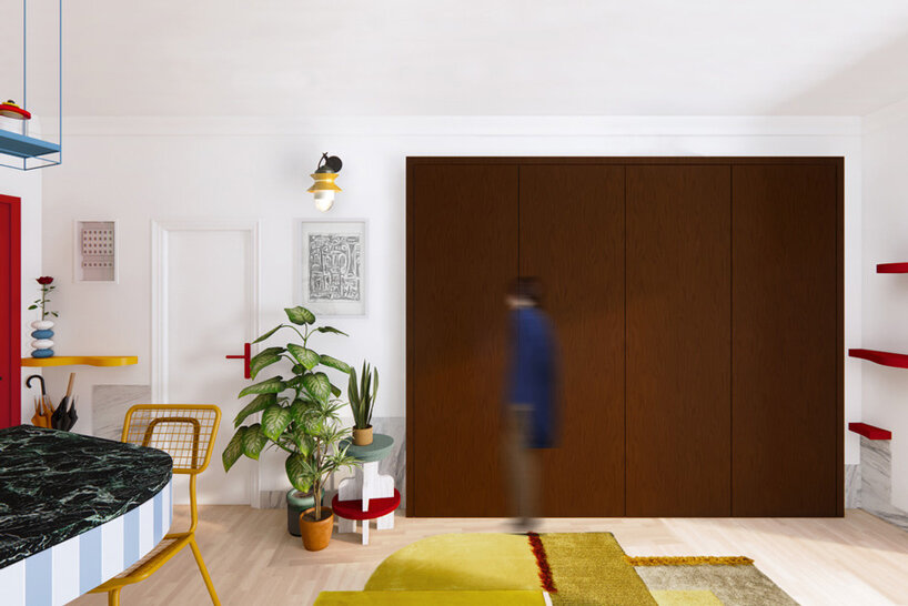 splashes of color revive 35 sqm athenian micro-apartment by oikonomakis siampakoulis