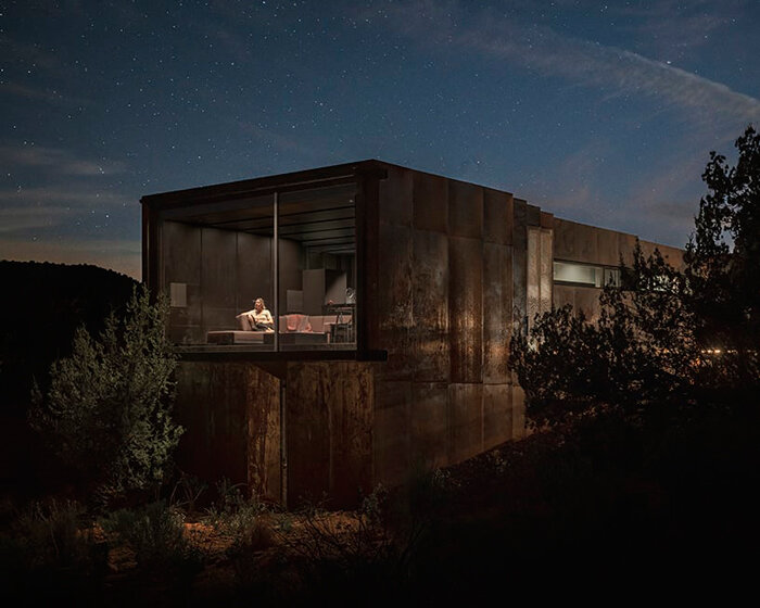 wendell burnette architects' telescope house clad in steel blends with arizona's desert