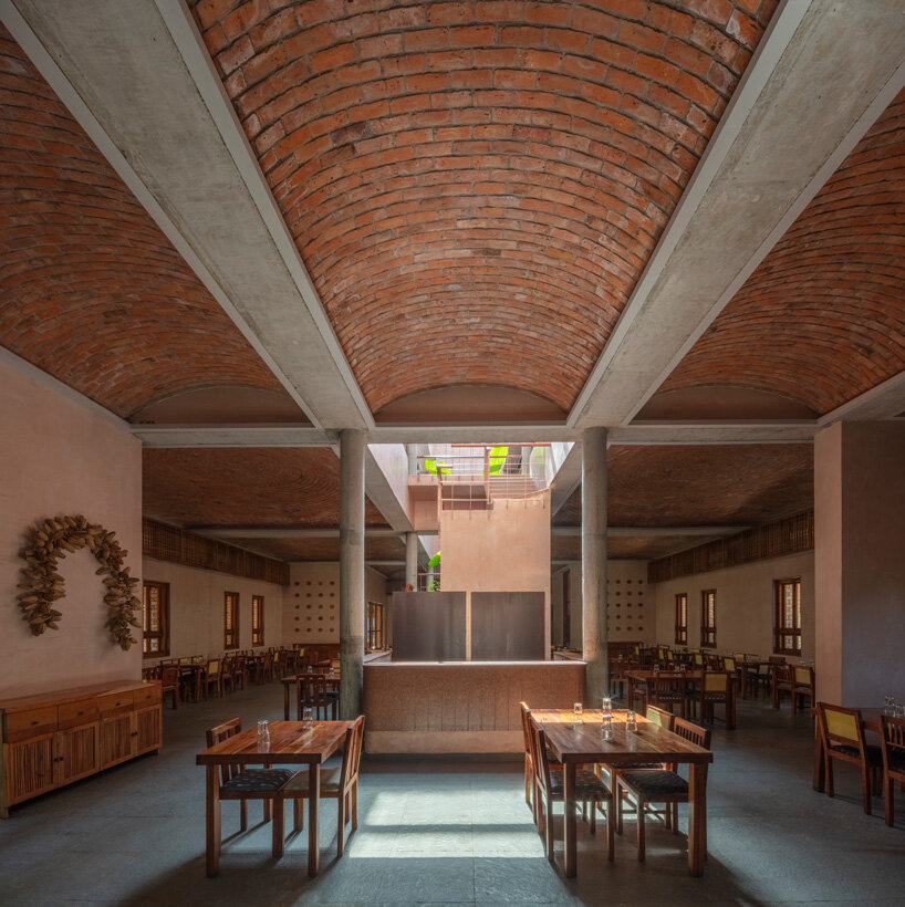 brick-moulded vaulted ceilings crown restaurant by sona reddy studio in india