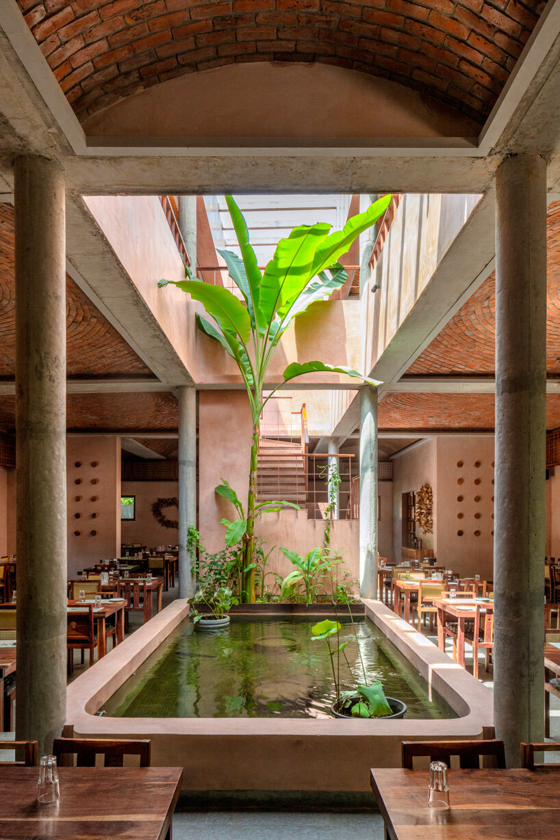 brick-moulded vaulted ceilings crown restaurant by sona reddy studio in india