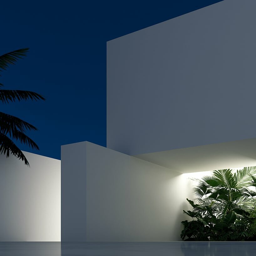 white solid blocks shape villa w by SHOVK floating above bali's volcanic slopes