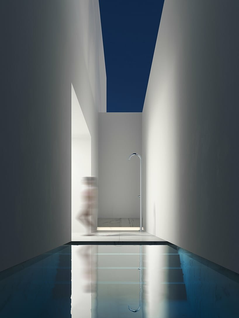 white solid blocks shape villa w by SHOVK floating above bali's volcanic slopes