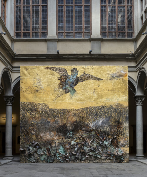 in palazzo strozzi, anselm kiefer exhibits god’s fallen angels using wax, sand, flowers and ash