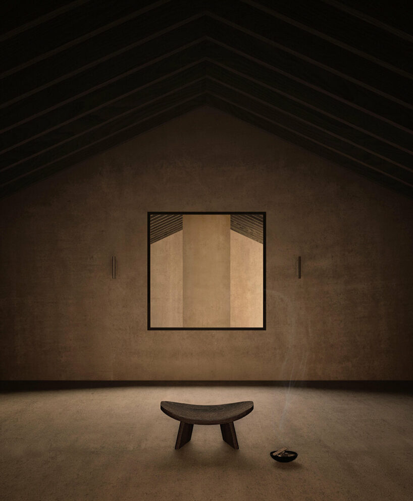 semi-enclosed casa serena instills calm with its earth-toned concrete palette in portugal