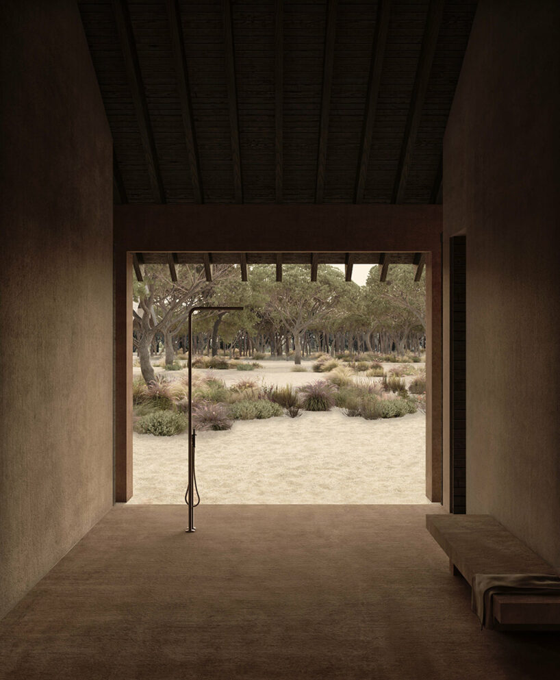 semi-enclosed casa serena instills calm with its earth-toned concrete palette in portugal