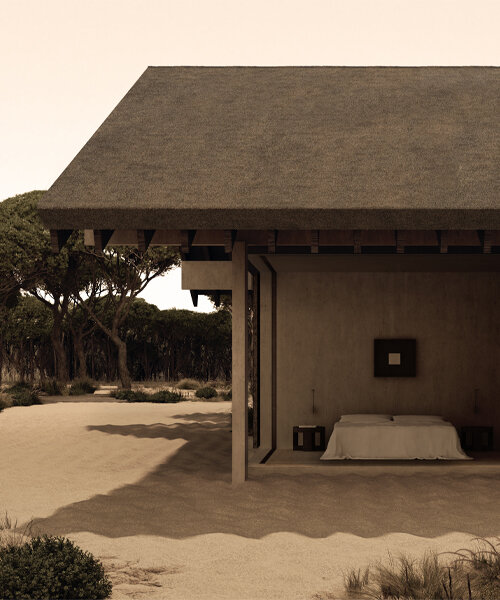 semi-enclosed casa serena instills calm with its earth-toned concrete palette in portugal