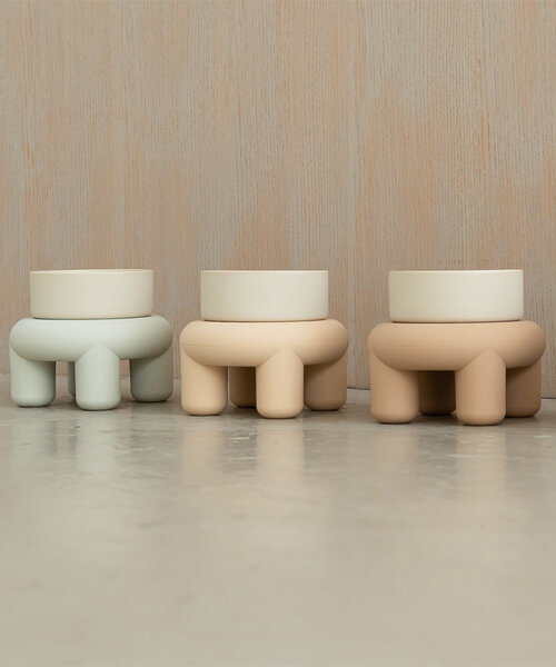 yongsik kim's curvy como pet table collection is made of 100% silicone