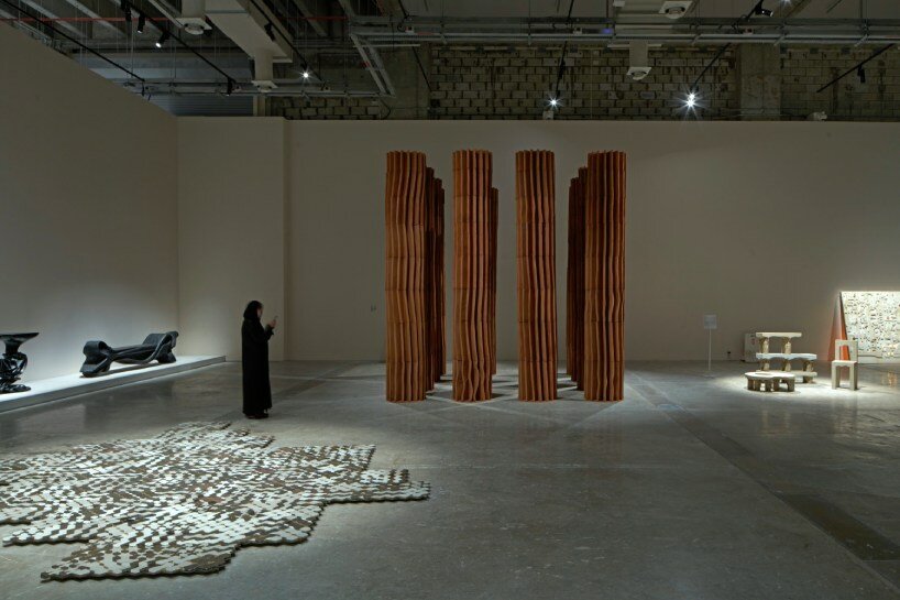 sahel alhiyari presents terracotta columns at design doha