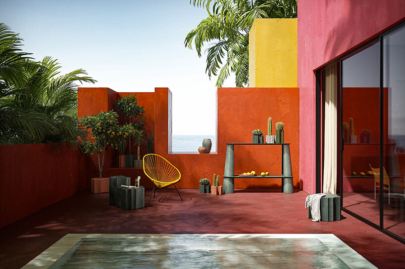 forma&cemento's handcrafted concrete furniture pour colorful charm indoors & out