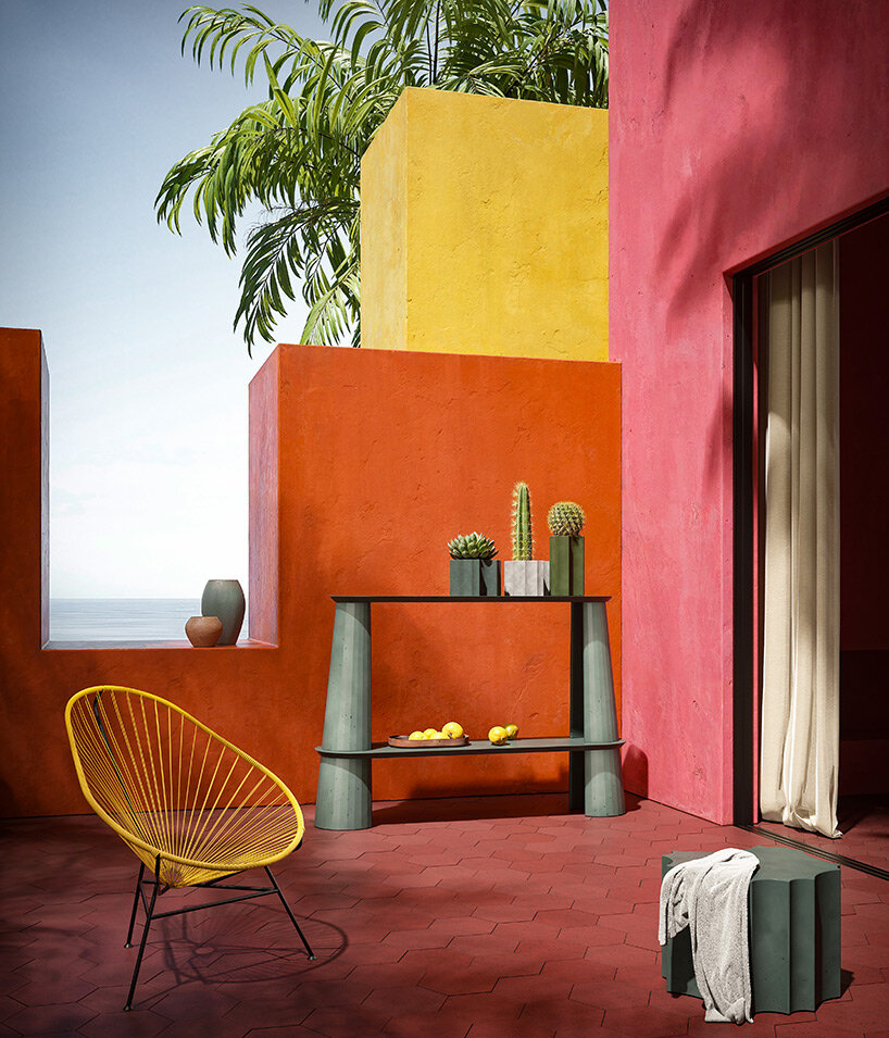 forma&cemento's handcrafted concrete furniture pour colorful charm indoors & out