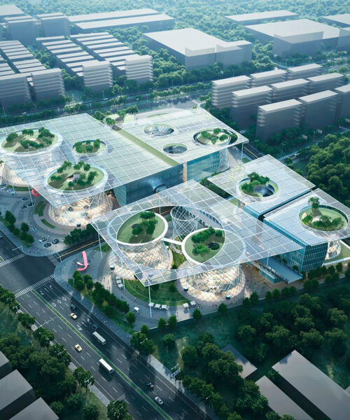 aerodynamic automotive design informs jinhua newenergy car-city square in china