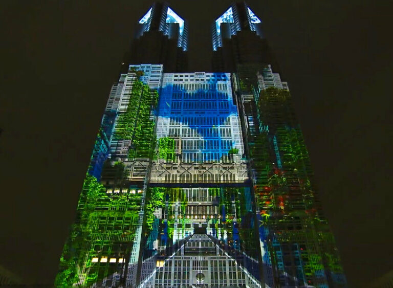 world’s largest projection mapping display by panasonic lights up tokyo ...