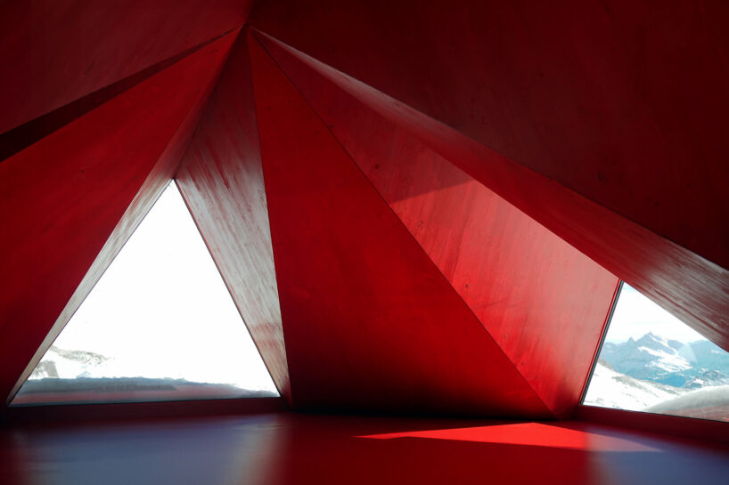 pinwheel shelter emerges as a foldable wooden and aluminum tent on a remote alpine slope