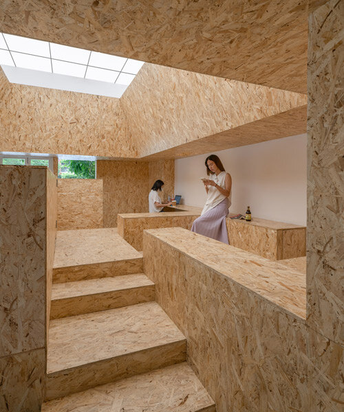 INSIDE guangzhou coffee shop is a curated maze of oriented strand board
