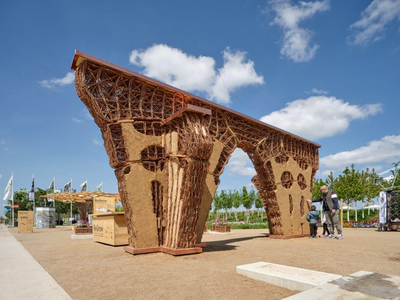 'regrow willow' poses hybrid earth construction system strengthened with digital fabrication