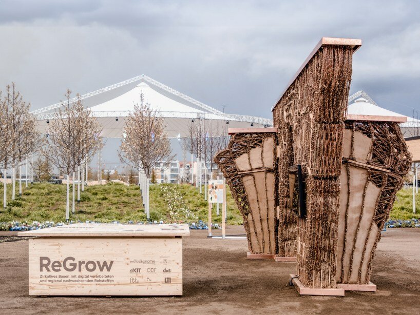 regrow willow poses hybrid earth construction system strengthened with digital fabrication