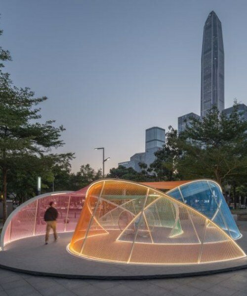 MARS studio's isle of light installation weaves an urban island of shifting color in shenzhen