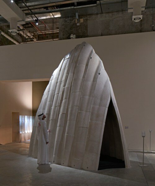 bethlehem limestone shapes AAU ANASTAS' 'tiamat' installation at design doha biennial