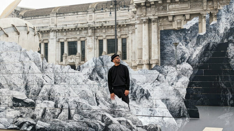 Jr Installations JR’s new monumental rock installation ‘la nascita’ emerges in front of ...
