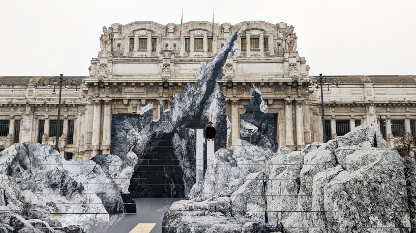 JR’s new monumental rock installation ‘la nascita’ emerges in front of ...