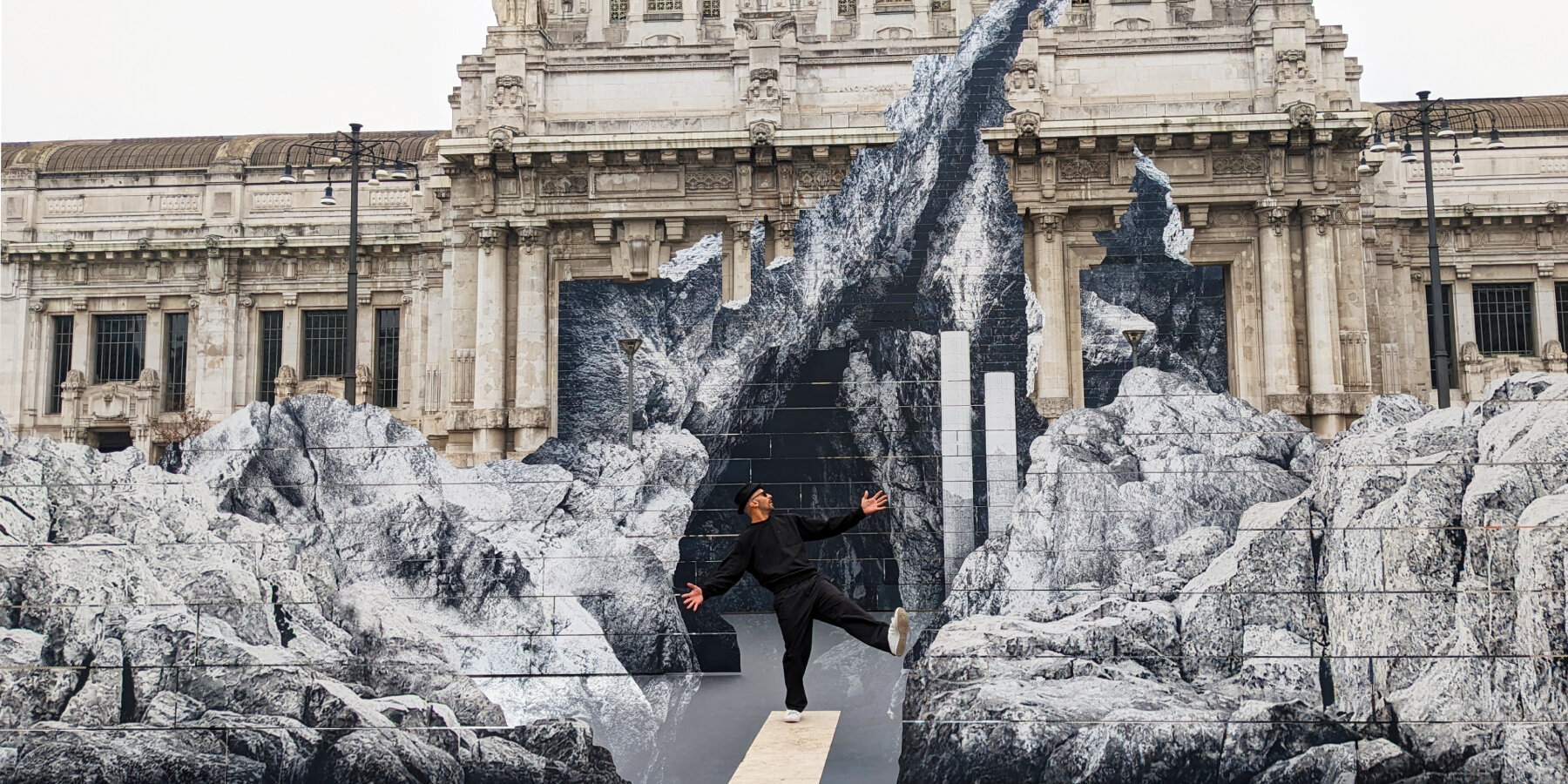 JR’s new monumental rock installation ‘la nascita’ emerges in front of ...