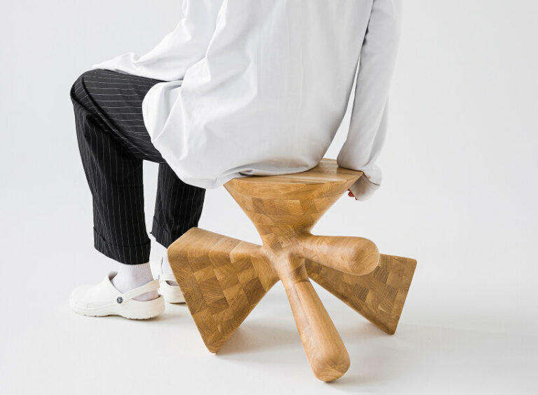 multifunctional furniture ‘DICE’ is a wooden stool, coffee table, leg ...