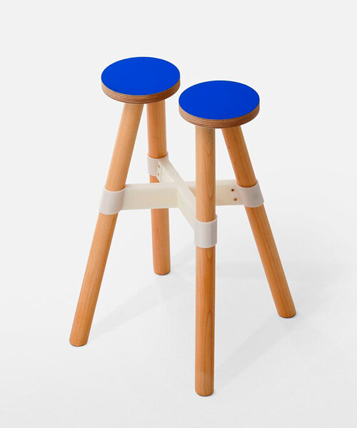 dots stool by mmmdesignstudio splits into two plywood circle seats