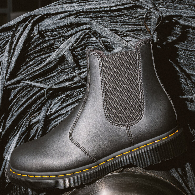 dr. martens genix nappa shoes are crafted from reclaimed leather offcuts destined for landfill