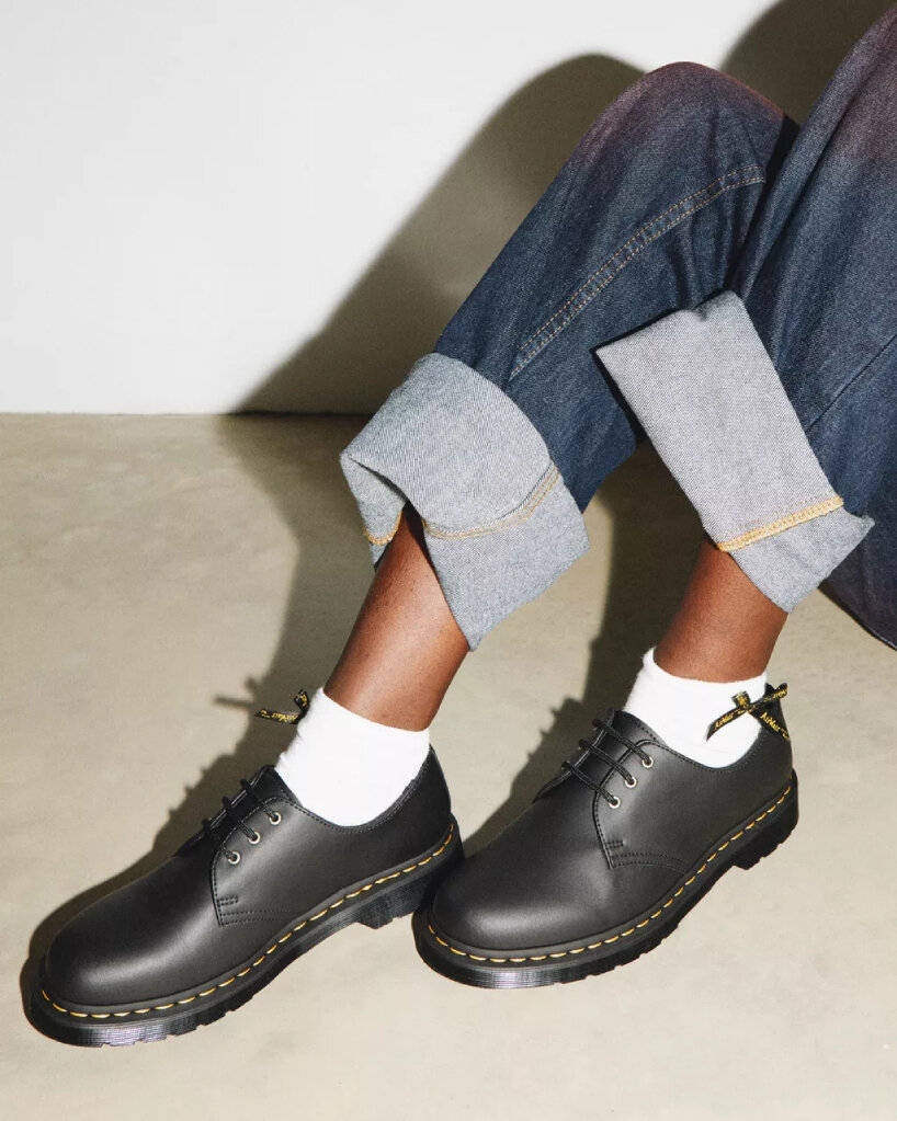 dr. martens’ genix nappa shoes are crafted from reclaimed leather ...