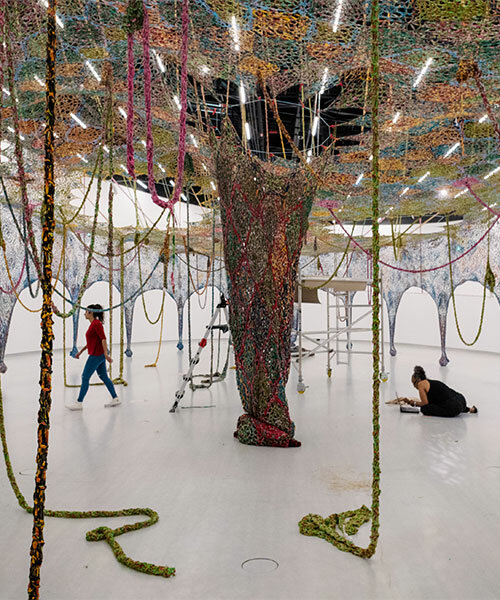 ernesto neto weaves one of his largest installations yet for expansive MAAT show