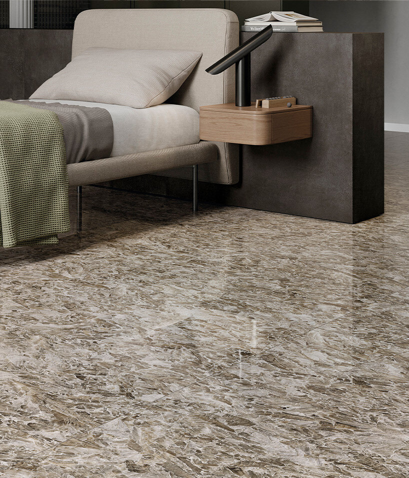fiandre architectural surfaces recreates moonstone shimmer with selenite maximum