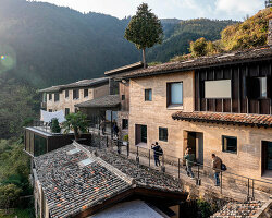 line+ revives cliffside ancient rammed-earth village in china introducing songyang art hotel