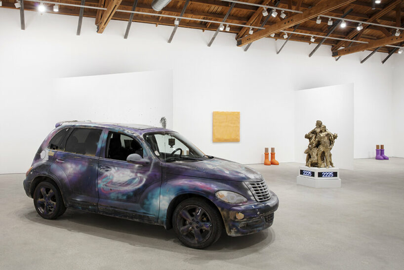 MSCHF's latest perrotin show in LA stages micro handbags and a junked PT cruiser