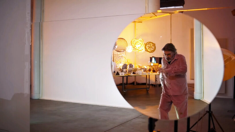 olafur eliasson dances behind light installation in his berlin 