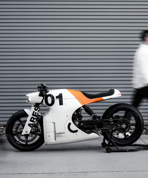 sci-fi meets electric cafe racer in real motors’ latest two-wheeler, project: ARES
