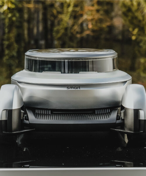 ‘smartchitecture’ is a driverless aluminum car with circular cabin and round transparent roof