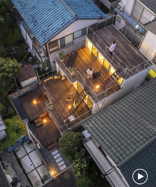 niji architects shapes family house as terraced decks in crowded tokyo neighborhood