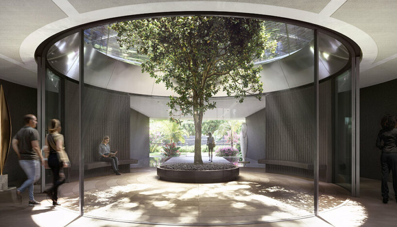 foster + partners' debut project in uruguay wraps around a glass-walled courtyard