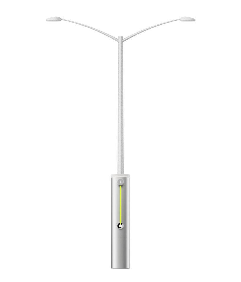 Lampu jalan dengan pengisi daya kendaraan listrik voltpost