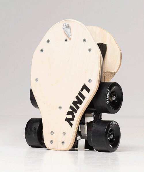 foldable electric longboard 'linky 2.0' fits in carry-on luggage