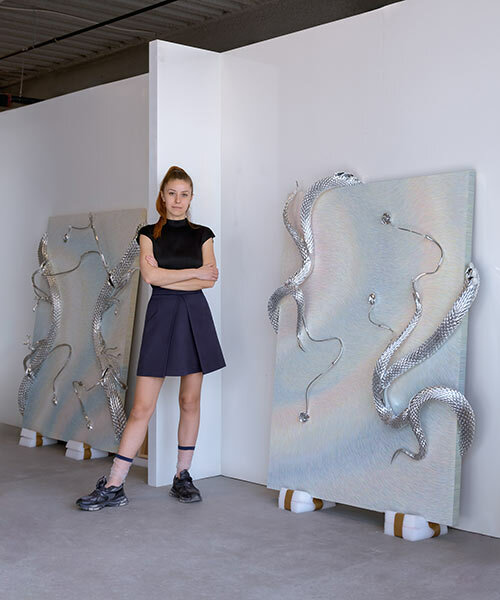 anastasia komar's hybrid artworks are interwoven with sinuous biological sculpture