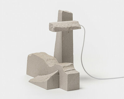 HB-AS sculpts one-of-a-kind lamps made of sandstone salvaged and cut in an ohio quarry