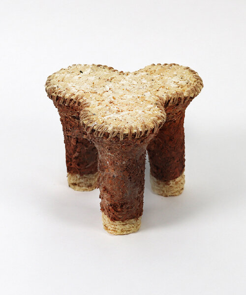 gisung han’s potato plastic-based stool blooms into wildflowers as it decomposes