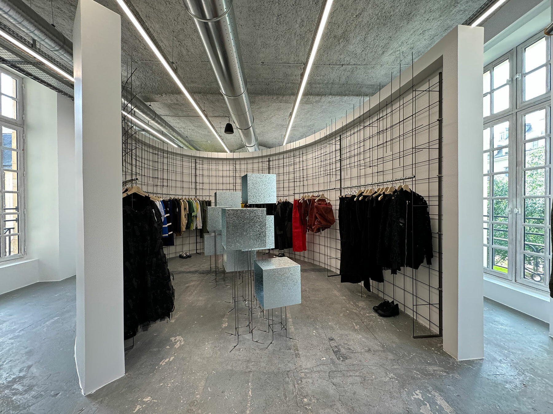 step inside the new dover street market in paris entirely designed by rei kawakubo