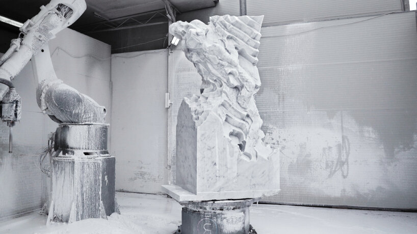 robot arm marble sculpture quayola film max cooper