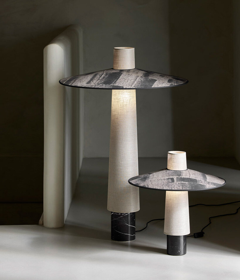 forestier's thésée collection infuses primitive design into handcrafted floating luminaires