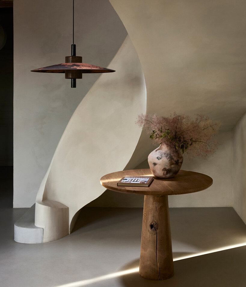 forestier's thésée collection infuses primitive design into handcrafted floating luminaires